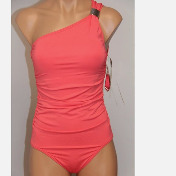 New Coco Reef Swimsuit Bikini 1 one piece Sz 8 cup one shoulder cora lion - Picture 3 of 7